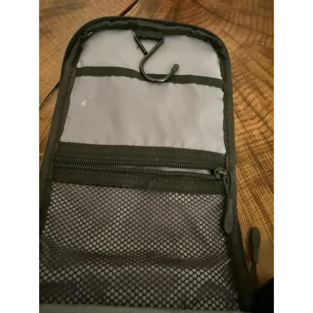Vintage 1990s Ballistic Nylon Hanging Toiletry Bag Black Travel Organizer
